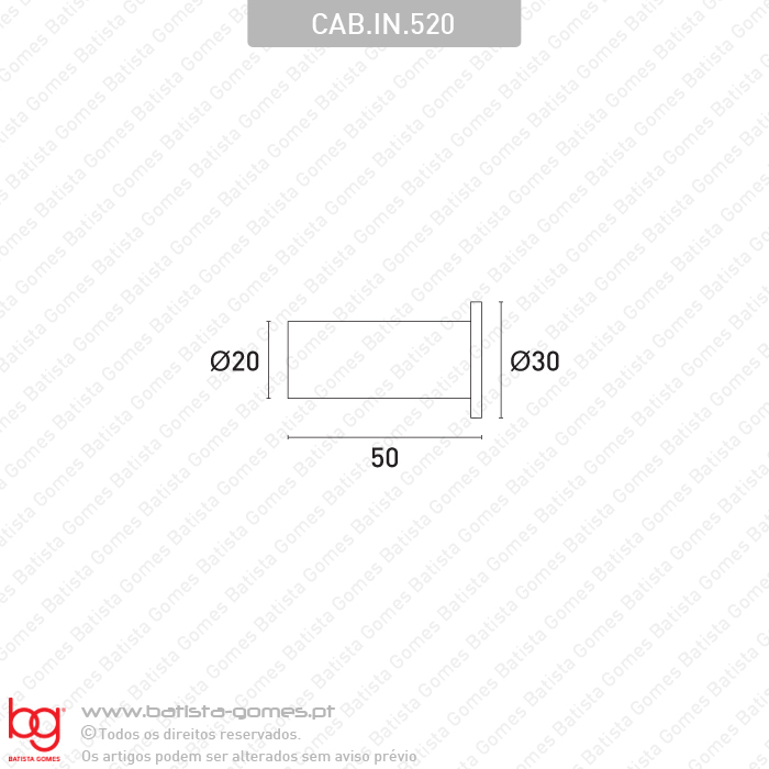 Cabide �20x50 - INOX 304